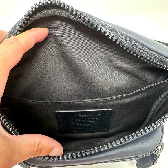 Coach Westway Belt Bag In Colorblock With Coach Patch Blue Black Leather CE495 - Picture 3 of 7